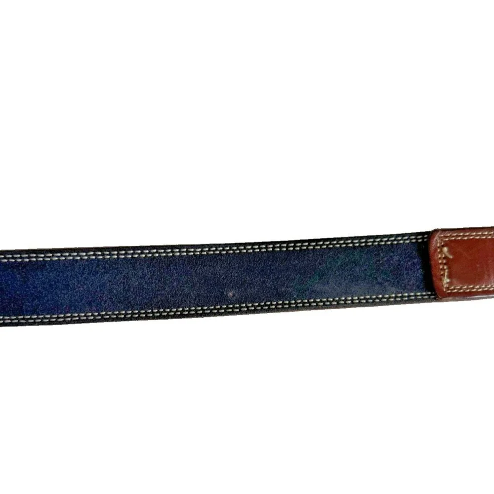 Martin Dingman Hand Crafted USA Blue Calf Suede Belt Countrywear Size 85 34